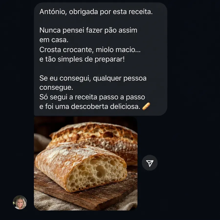 Mensagem real de uma cliente